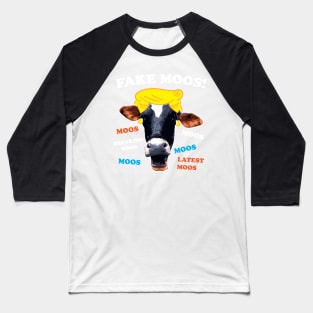 Fake Moos News Cow Costume Baseball T-Shirt